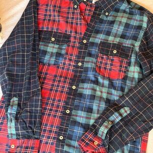 Mens Brooks Brothers Patchwork Plaid Original Polo Med Cotton & Wool Cabincore